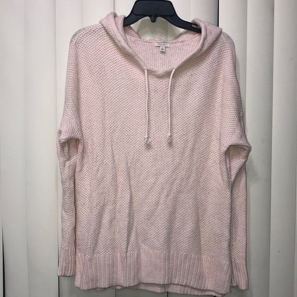 Large weave pale pink sweater